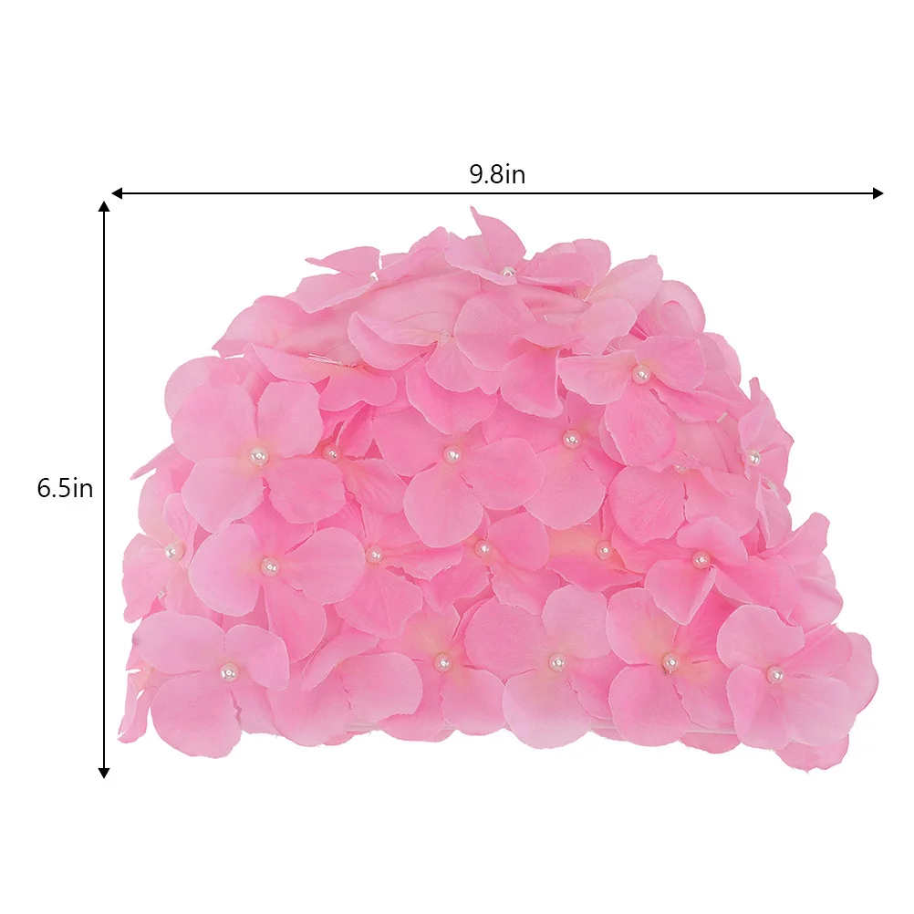 2 قطعة قبعة سباحة على شكل زهرة مقاومة للاهتراء، قبعة حمام مرنة قابلة لإعادة الاستخدام للنساء، ضفائر شعر طويلة، تجربة سباحة مريحة