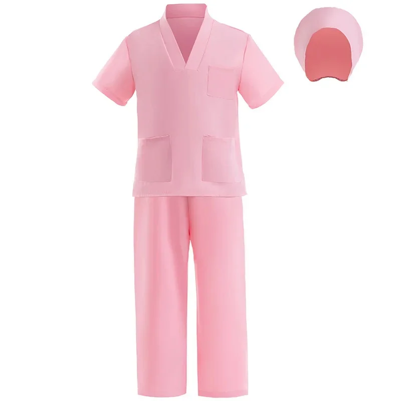 Doctor Nurse Summer Uniform Costume Kids Science Cosplay Clothes Girls Boys Hospital Pet Doctor Scrub Medic Three Pieces Sets