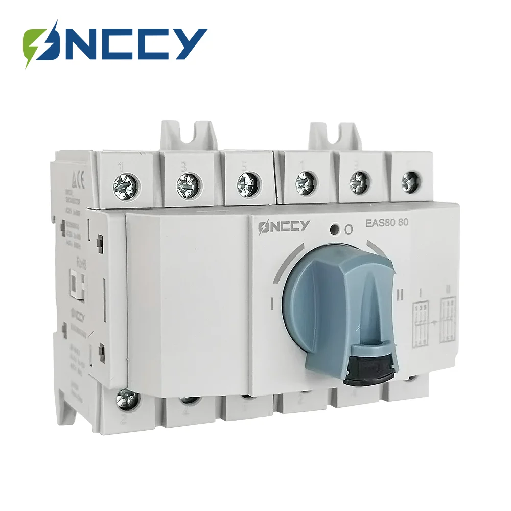 

ONCCY EAS80 6P AC Isolation Switch,Mechanical Combination System, AC 800V 690V Din Rail Mounting Rotating Handle 63A 80A 100A