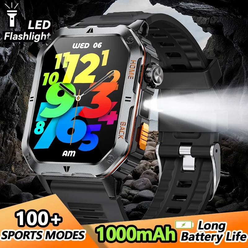 

2025 New Military Outdoor 1000 mAh Battery Smart Watch Men GPS Sports Heart Rate IP68 Waterproof BT Calling Smartwatch Man xiaom