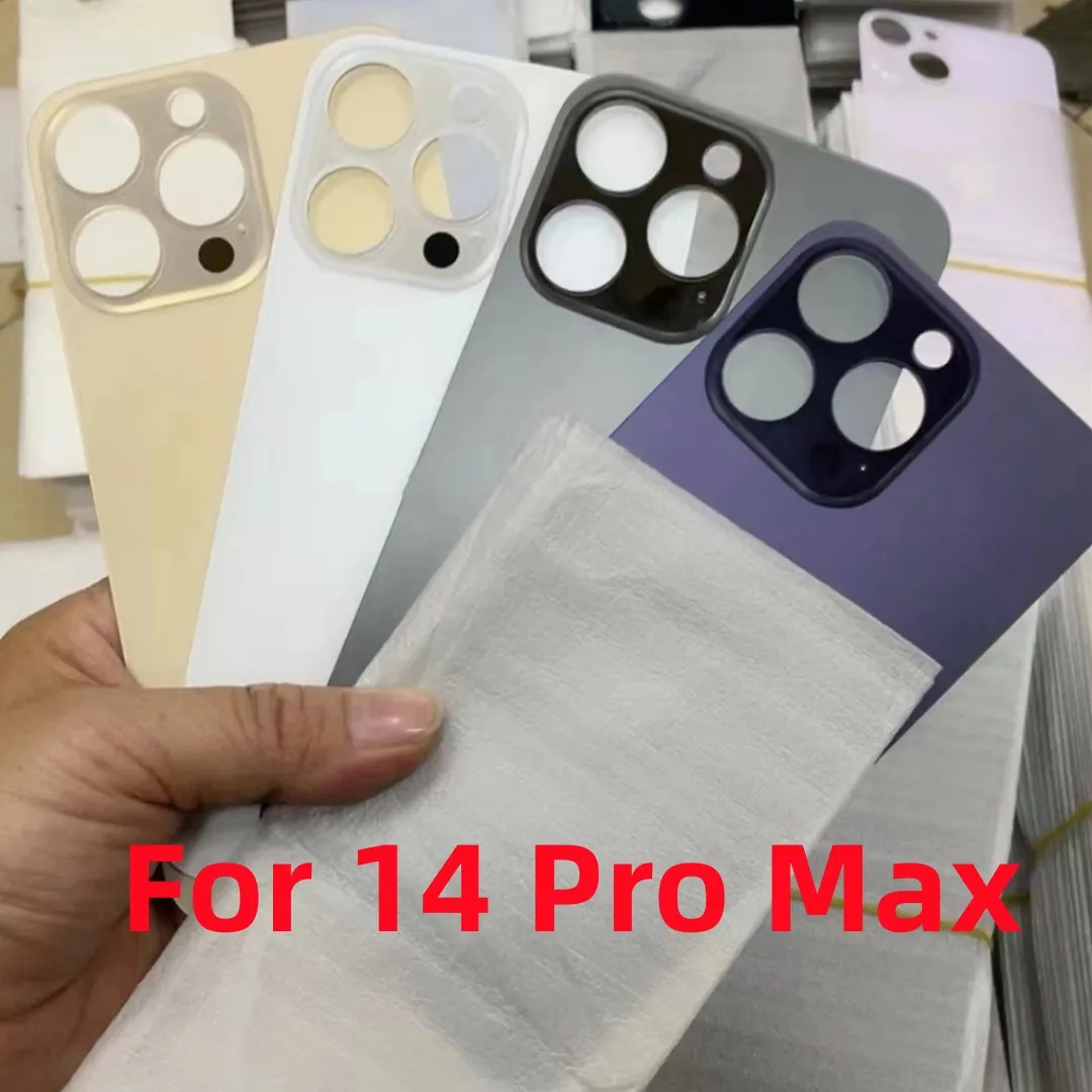 10Pcs Battery Cover Big Large Camera Hole Rear Door For IPhone 15plus 11 12 promax 13mini 14 15 16 promax Back Glass Replacement