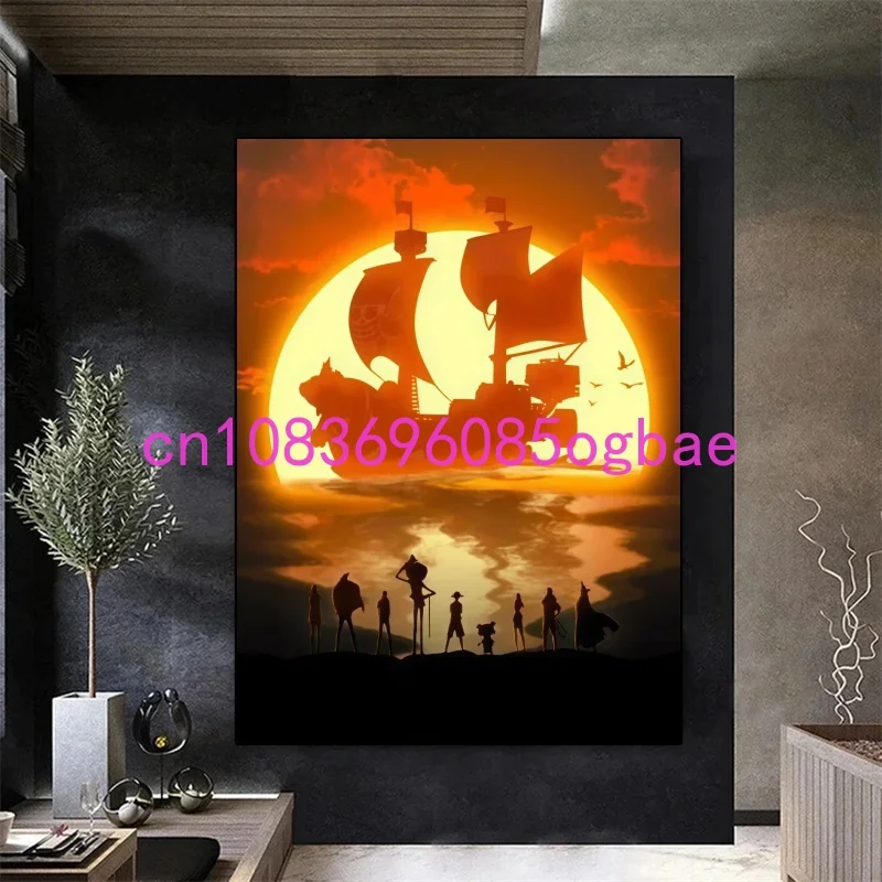 Anime Ship One Cartoon One Piece Poster Print Canvas Painting Wall Art Mural Suitable for Cafe Home Wall Decoration Picture Gift view 6