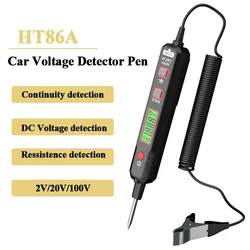 HT86A 100V Penna rilevatore di tensione per auto Tester di retroilluminazione di tensione CC regolabile senza contatto Penna per test di circuito di manutenzione guasti auto