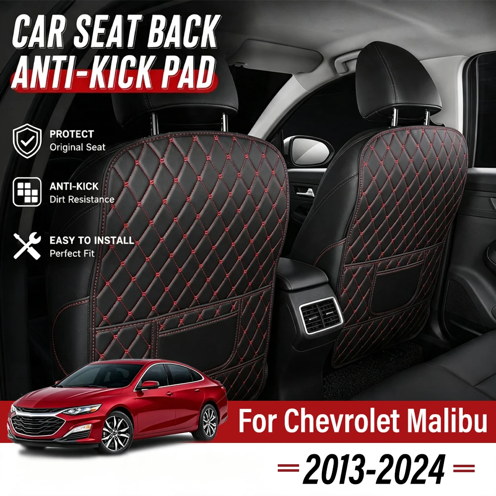 Easy Clean PU Anti Kick Mat Pads For Chevrolet Malibu 2013-2024 Dirt-Repellent, Two Color Choice, Quick Install Full Coverage