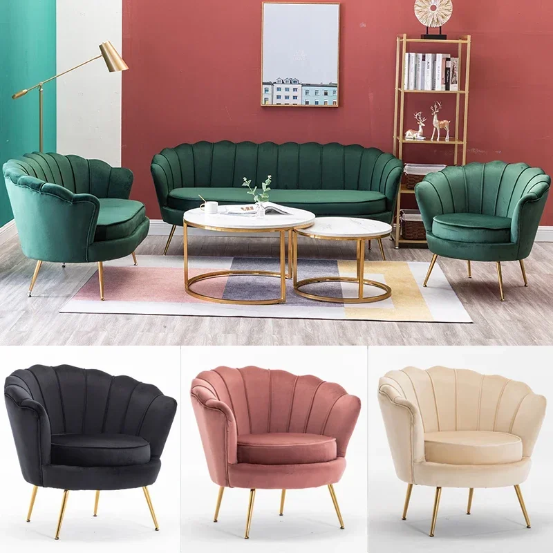 Nordic Modern Simple Single Sofa Light Luxury Living Room Bedroom Seat Solid Wood Frame Soft Sofa for Elegant Decor