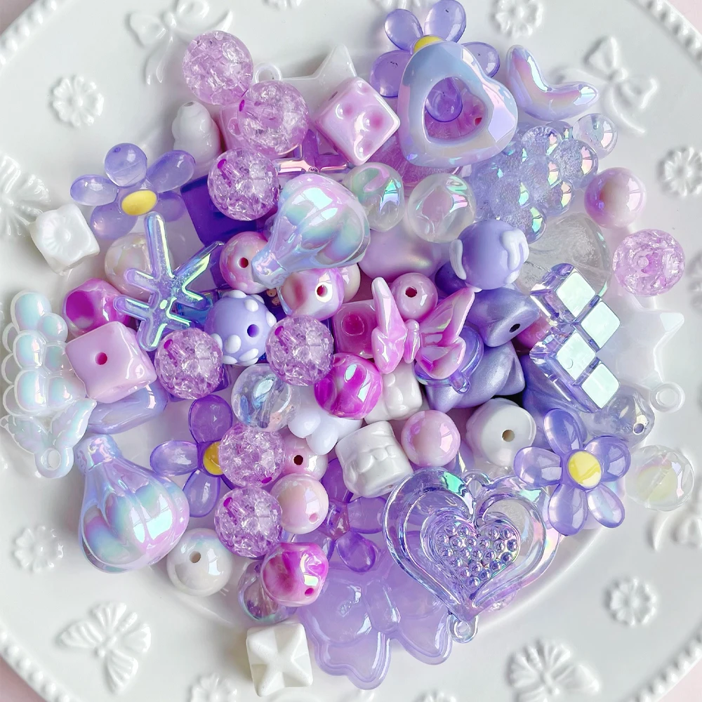 20/50g Acrylic Cute Random Style Beaded For DIY Mobile Phone Chain Necklace Bracelet Jewelry Making Supplies Accessory Findings