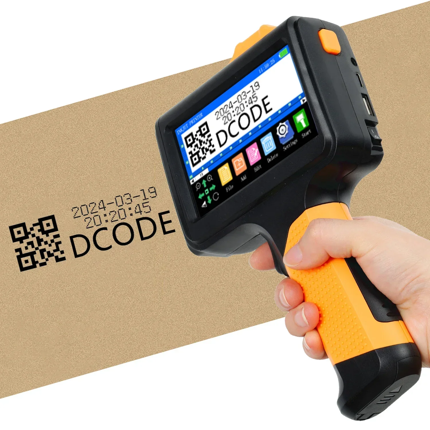 DCODE 1790PLUS 12.7mm Multi-languages Printer Text QR Barcode Batch Number Logo Date Label Printer Handheld Thermal Inkjet Coder