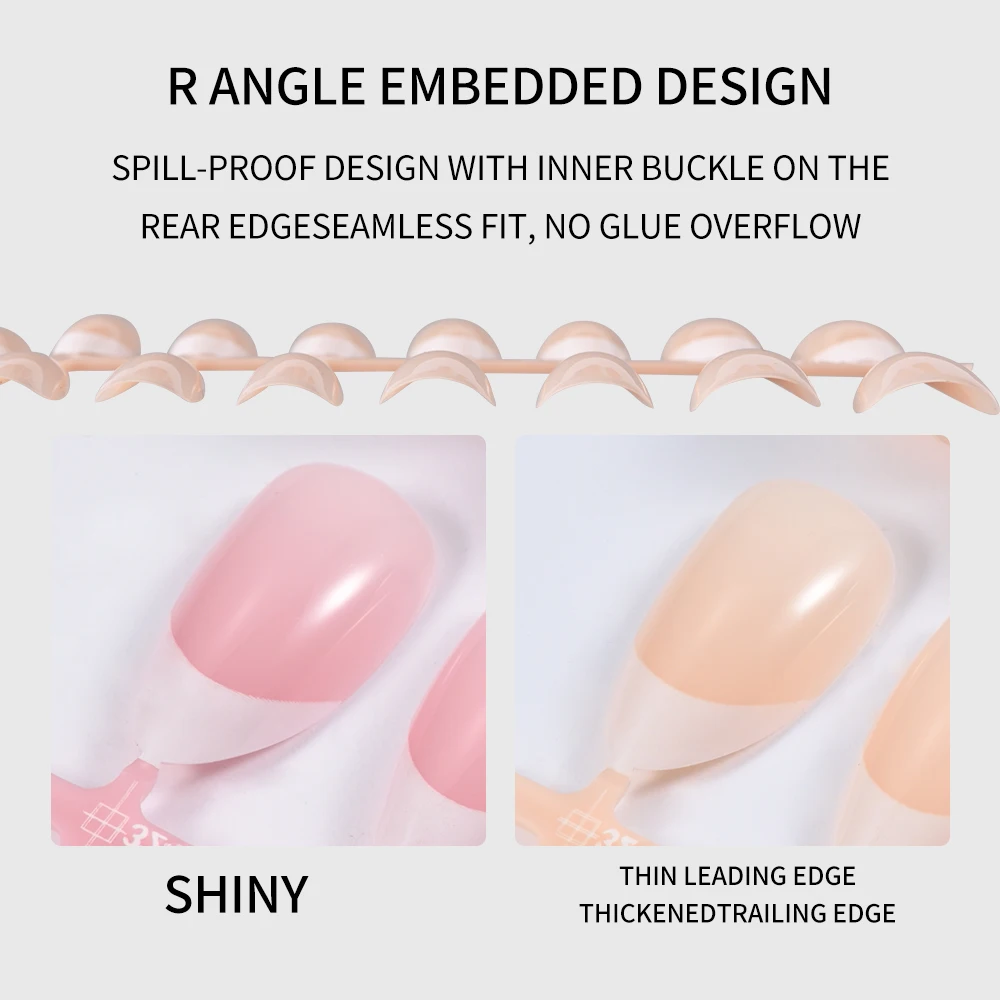 150Pcs Almond French Fake Nails Simple Oval False Nails Press on Nails White Edge Design Wearable DIY Full Cover Artificial Nail