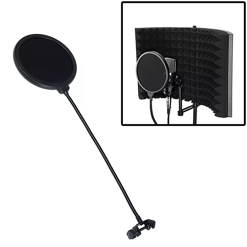 Shield For Speaking Recording Accessories Double Layer Studio Microphone Filter Flexible Wind Screen Sound Filter Mask Mic