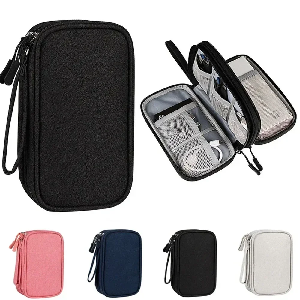 2024 Organizer Bag Travel Portable Digital Accessories Storage Bag Multi-layer Protective Cover Power Bank USB Earphones