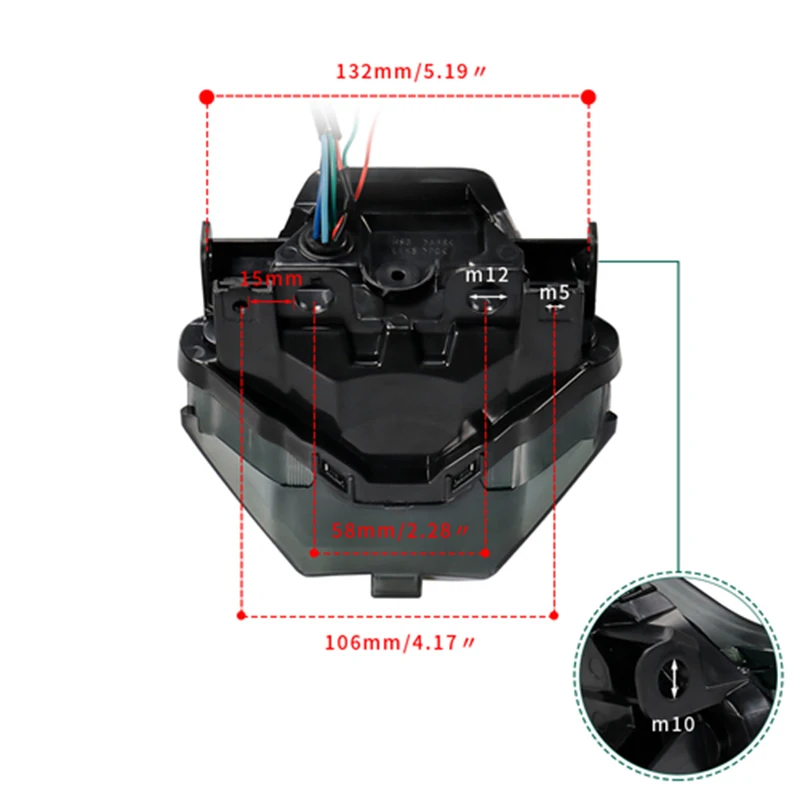 Luz LED trasera para motocicleta, lámpara indicadora de señal de giro y freno para Yamaha YZF, R3, R25, Y15ZR, FZ07, MT07, LC150, MT-07