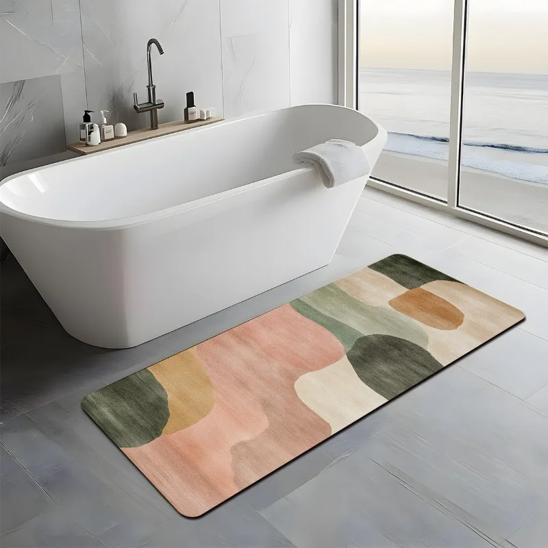 Modern Abstract Color Block Runner Rug