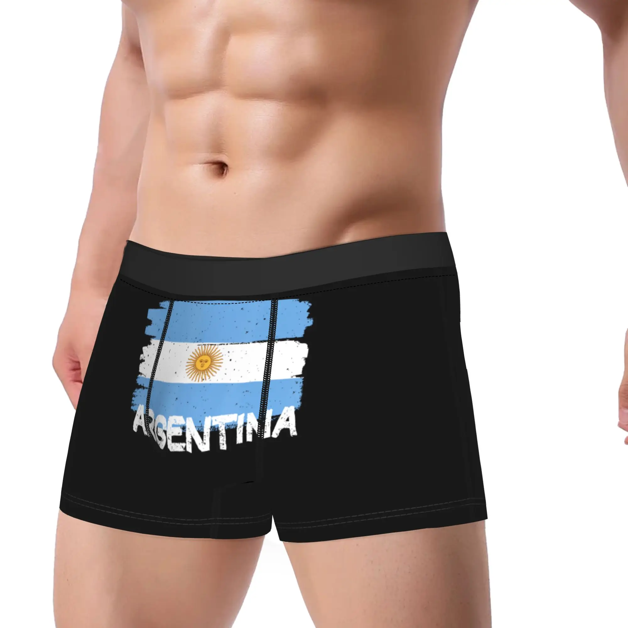 Cool Argentina Flag Underwear  Man Panties Design Breathable Boxer Shorts Trenky Boxer Brief Plus Size