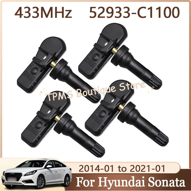 4 шт. 433 МГц 52933-C1100 TPMS система контроля давления в шинах для Hyundai Sonata Nexo Santa Fe Tucson I20 ix35 байонетный датчик автомобильных шин 4 шт. 433 МГц 52933-C1100 TPMS система контроля давления в шинах для Hyundai Sonata Nexo Santa Fe Tucson I20 ix35 байонетный датчик автомобильных шин