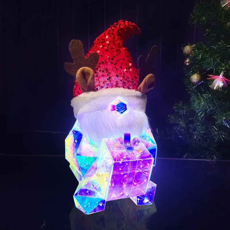 40Cm High Luminous Rabbit Ornament Gift Ball Christmas Deer Unicorn Ornament Santa Claus Collection