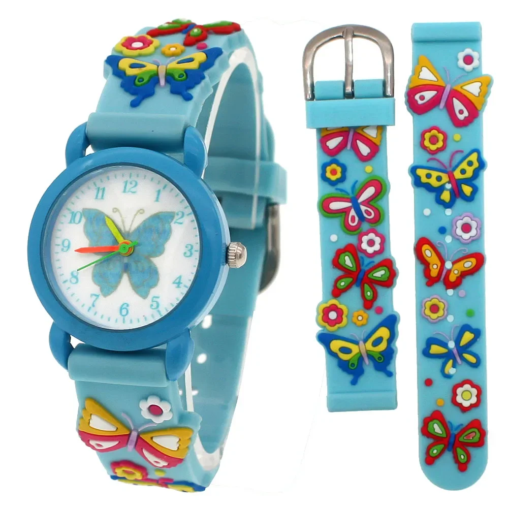 Butterfly Quartz Wristwatches for Girls, Colorful Digital Watches, Small Watch for Kids, Party Gift