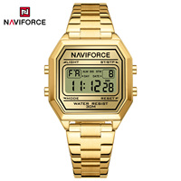 NAVIFORCE NF5063S Fashion Electronic Watches for Woman Simple Calendar Waterproof Steel Strap Elegant Digital Wristwatch