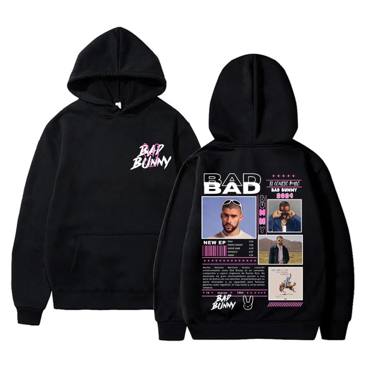 

Rapper Bad Bunny Hoodies Nadie Sabe Lo Que Va A Pasar Manana Album Graphic Hoodie Men Women Hip Hop Fashion Cotton Sweatshirts