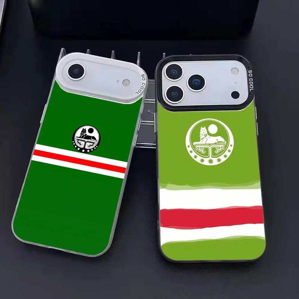 

Art Chechen Coat of Arms Phone Case Color Silver Shell For IPhone 17 16 15 14 13 12 11 Pro Max Plus