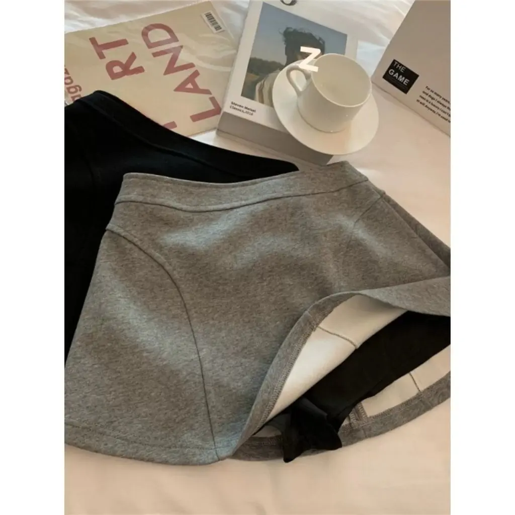 

Women's High Waist Lined Ruffle Skirt Casual Gray A-Line Culottes Sports Skirt Sexy Short Skirt for Summer