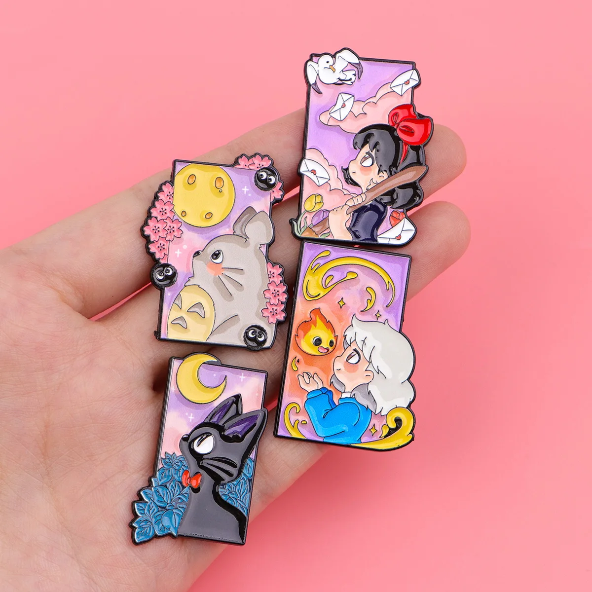 Japanese Anime Movie Enamel Pin Cartoon Girls Cats  Brooch Lapel Pin Badge on Backpack Clothing Accessories Fashion Jewelry Gift