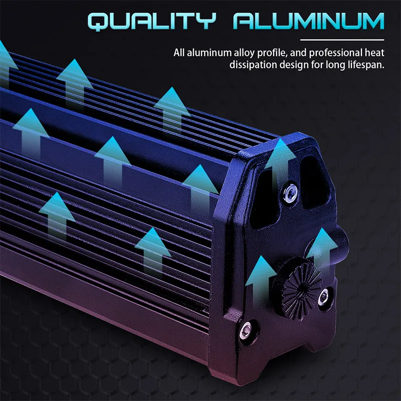 RACBOX-شريط إضاءة ليد صف واحد ، مصباح ضباب لسيارة جيب ، لادا للطرق الوعرة ، مركبة ، UTV ، UAZ ، مصباح قيادة العمل ، 12 فولت ، 24 فولت ، 8 "، 14" ، 20 "، عدسة 6D