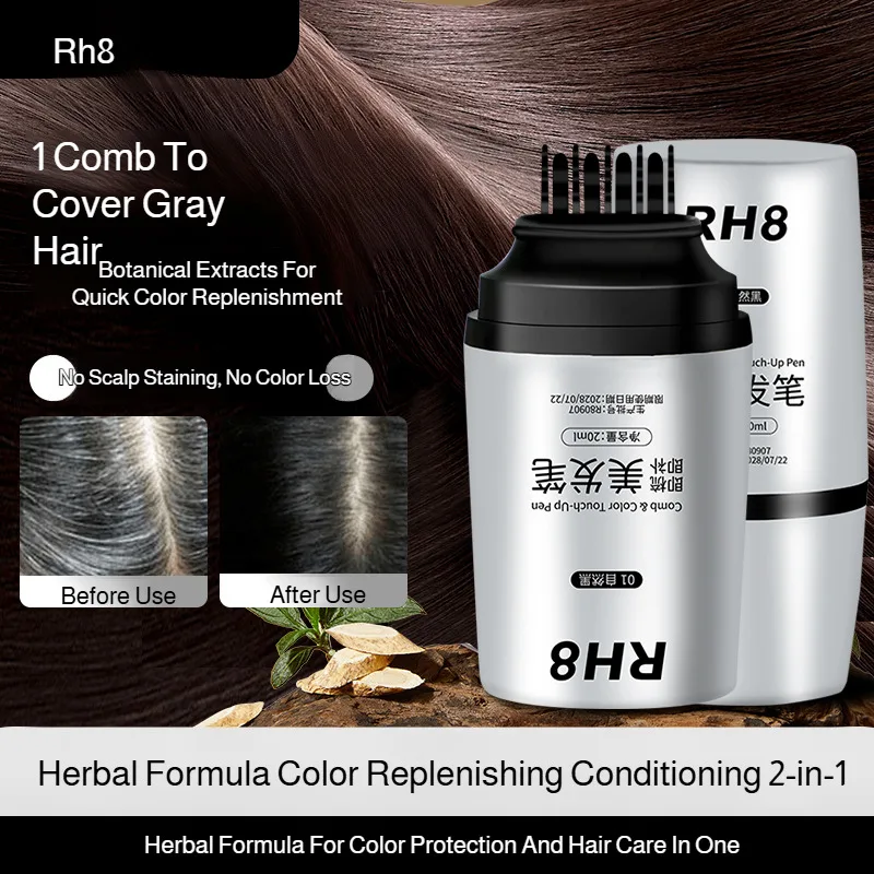 

Gentle Hair Touch-Up Pen for Gray Coverage, Disposable Temporary Dye Tool, Scalp-Friendly Hair Comb, Easy to Use Washable