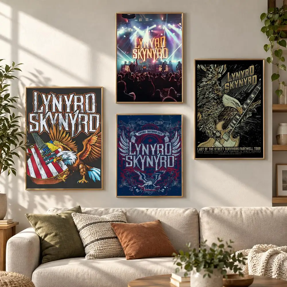 Lynyrd Skynyrd 70s Southern Rock Band Album Style Music Poster Contemporary Wall Art Print for Bedroom & Living Room, Unframed