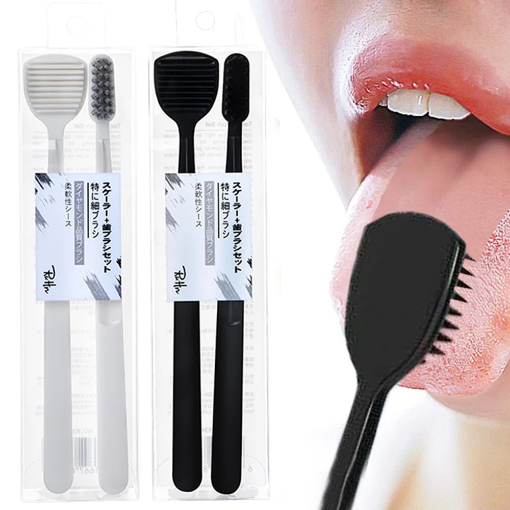 

Tongue Scraper Brush And Toothbrush Oral Care Fresh Breath Tongue Scraper Tooth Brush Tongue Brushes Cleaner Bad Breath Sweeper