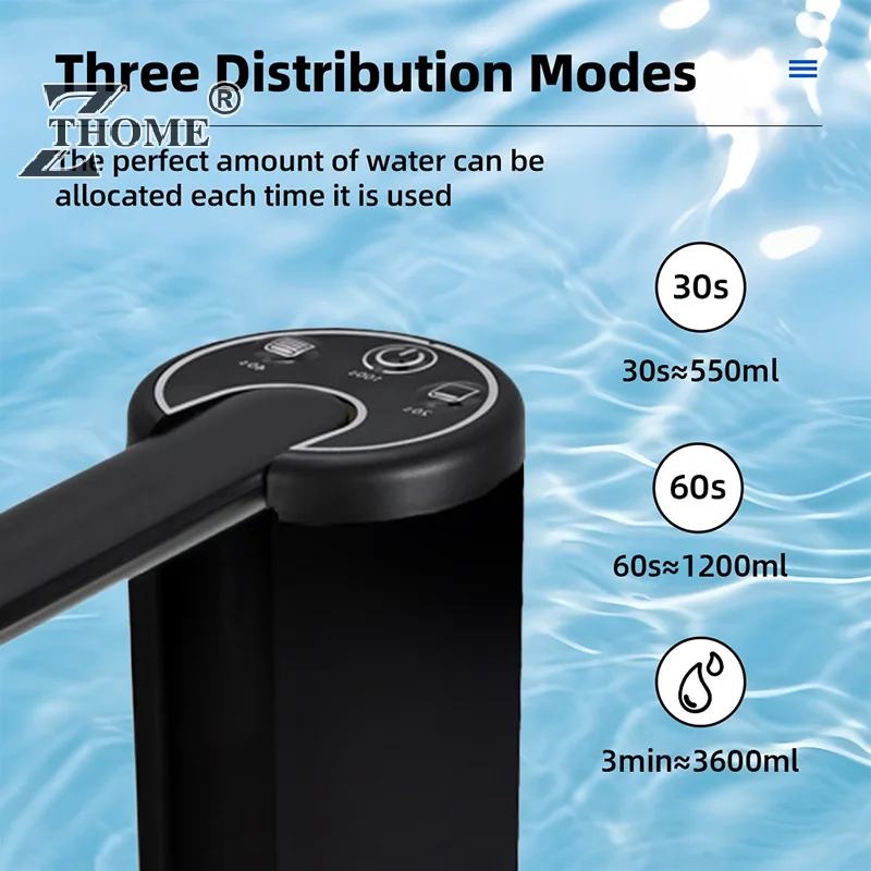 

Электрический насос для воды, мини-портативный USB-насос для бутылок, складной бытовой автоматический диспенсер для воды