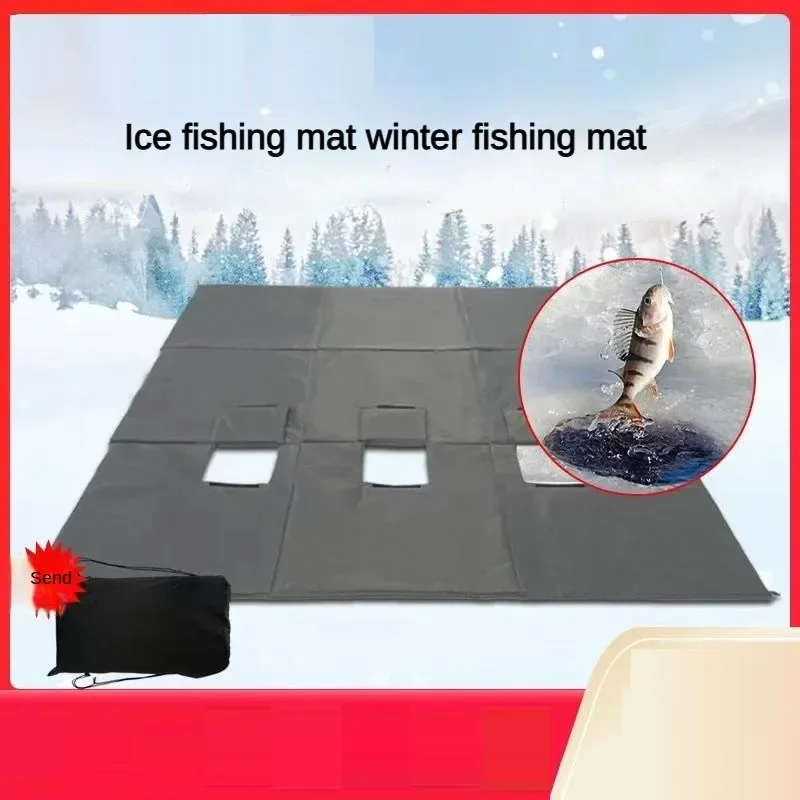 with 3holes Keep Warm Foldable Cold Resistant multisize Thickened Pearl Cotton Waterproof and Moisture-proof Ice Fishing Mat