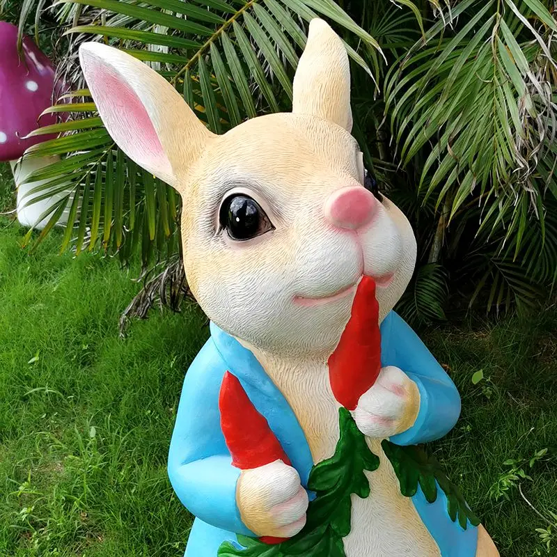 Outdoor Simulation Rabbit Creative Garden Ornament Garden Animal Ornament Homestay Courtyard Peter Rabbit Decorative Sculptu