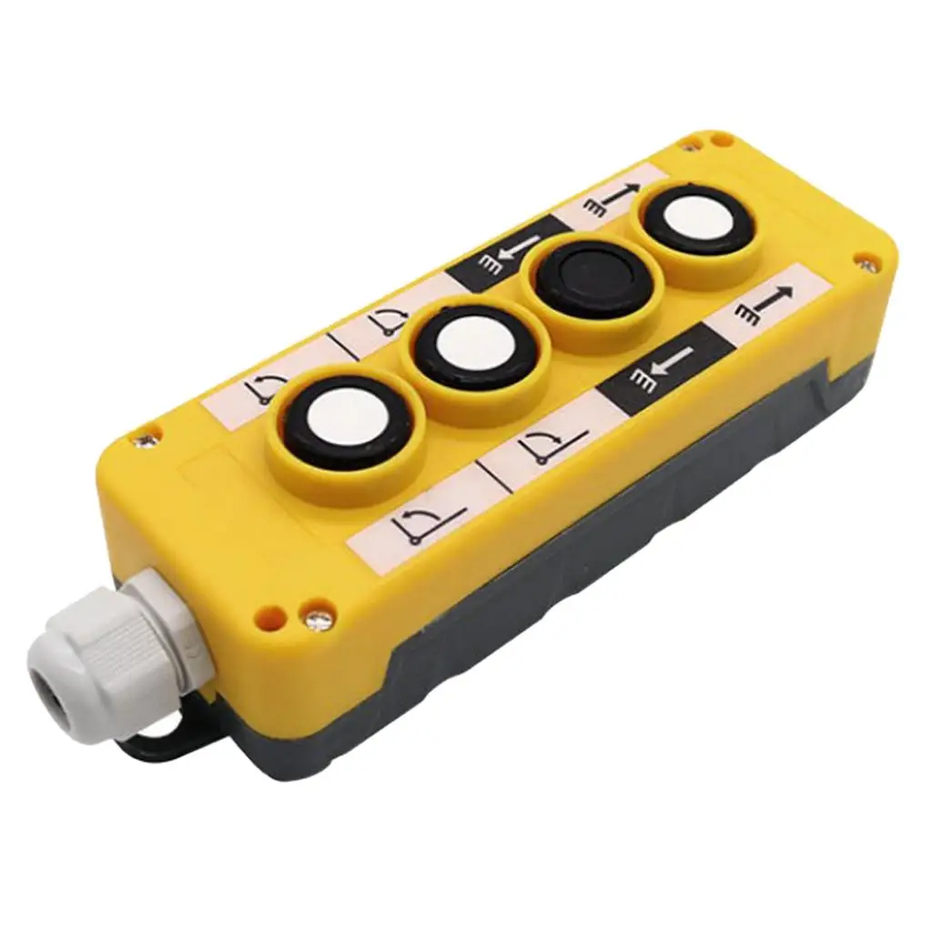 

1pc COP4B Crane Button Switch Box Lifting Unloading Durable Plastic Yellow