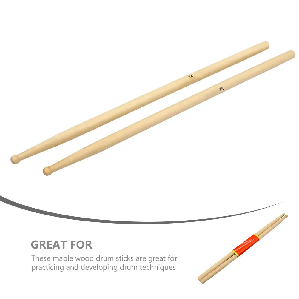 

Maple Wood Drumsticks Durable Lightweight Smooth Surface Professional Practice Sticks For Adults Kids Drum Equipment Percussion