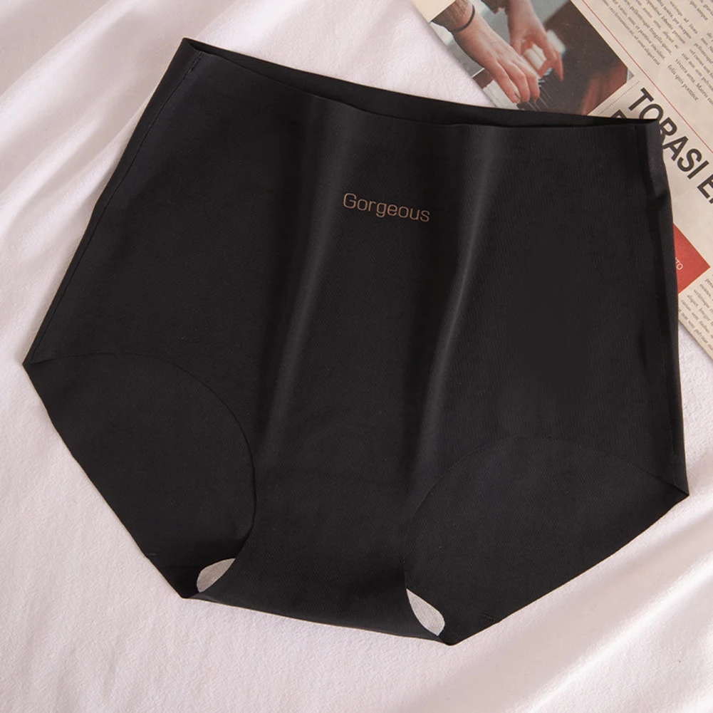 กางเกงในโยคะเอวสูงผ้าไหมน้ำแข็งสีพื้น ไร้รอยต่อ ทรงสามเหลี่ยม สำหรับผู้หญิง สวมใส่สบาย ระบายอากาศได้ดี