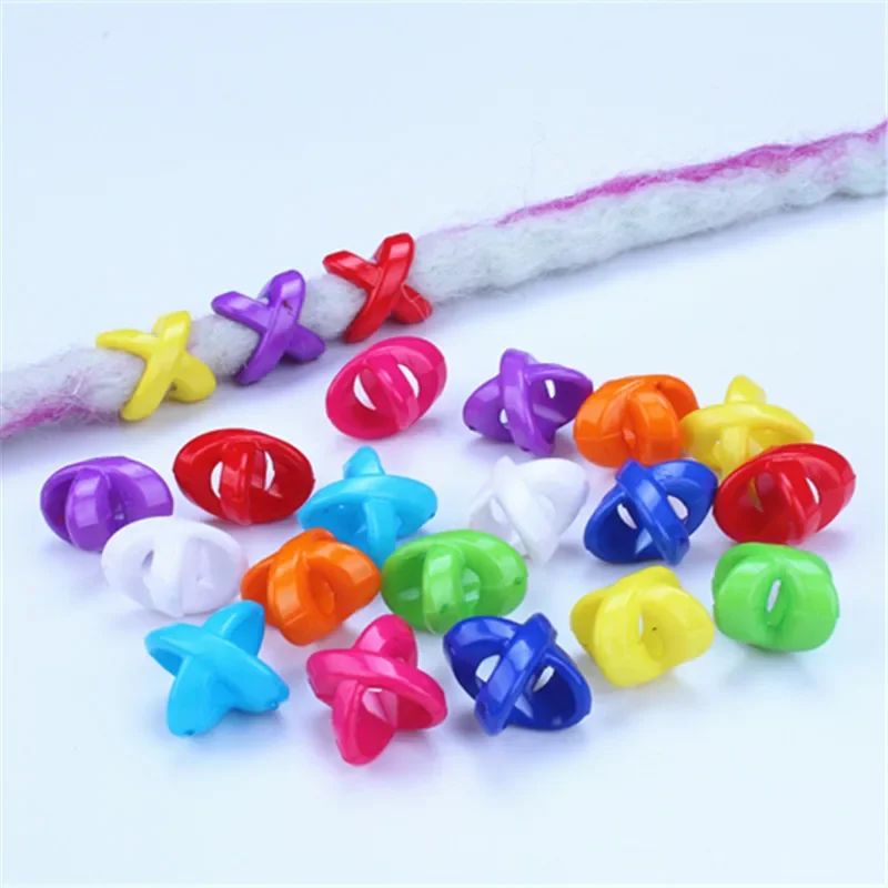 50pcs/lot Dreadlock Hair Ring Hairs Braid Beads 7mm Hole Candy Colored Hair Braid Dread Braiding Hair Dreadlock Beads Cuffs Clip