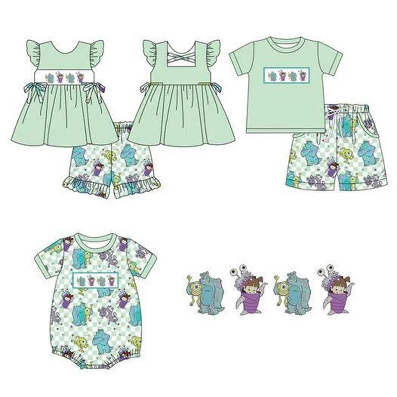 Boutique Summer Clothes Toddler Matching Set Cartoon Character Print Boutique Milk Silk Clothes