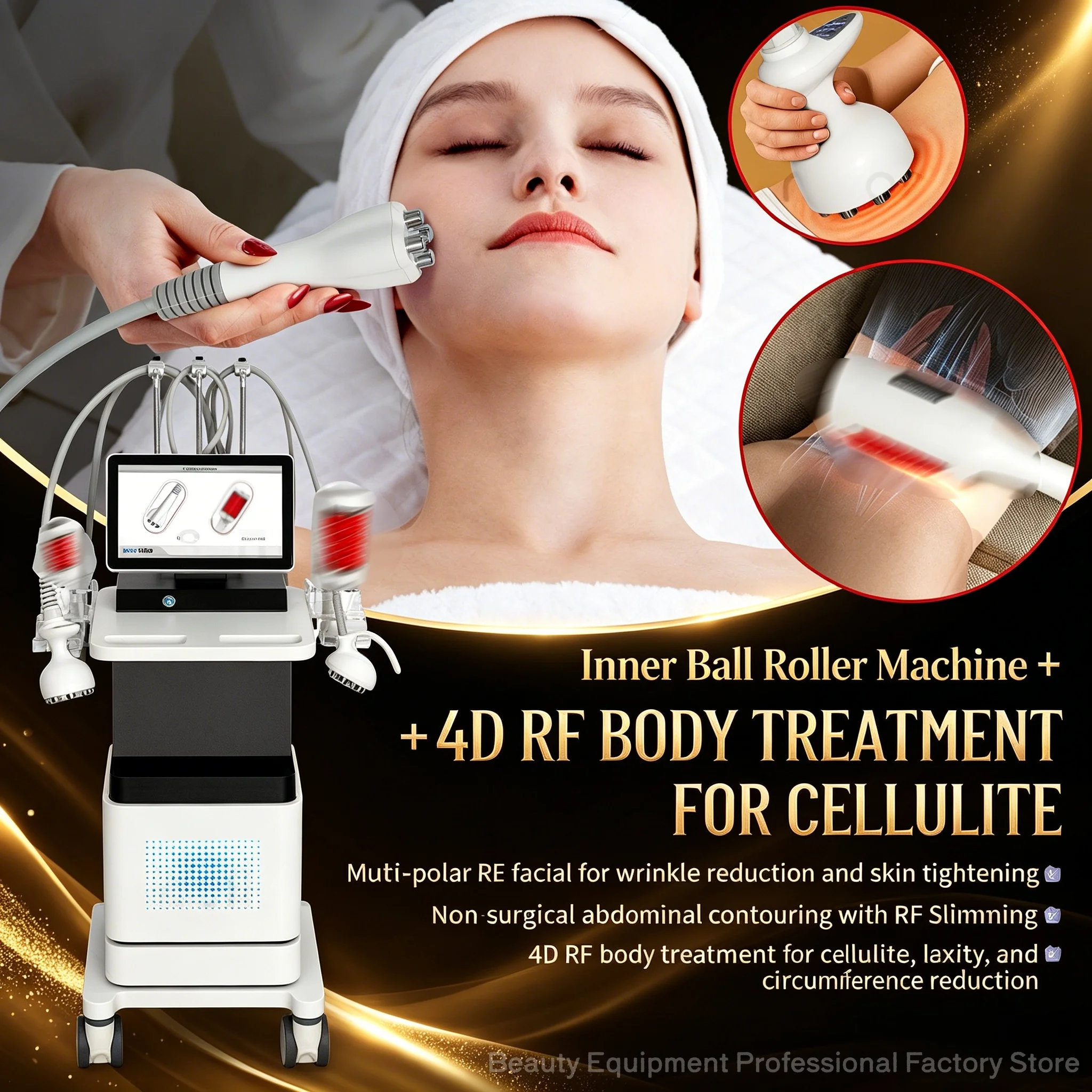 Venus Legacy Body Slimming Machine, 360° Inner Ball Roller with RF, Fat Reduction, Skin Tightening & Cellulite Removal