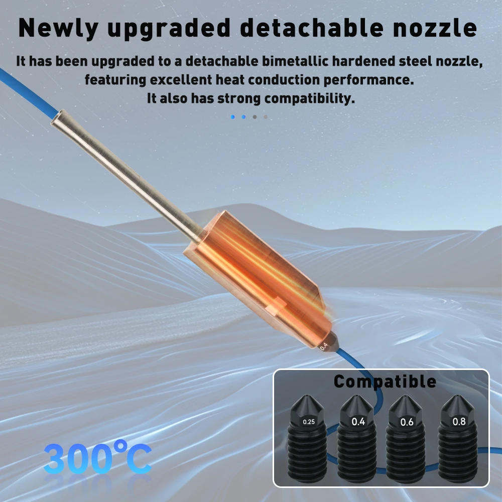 Voor Flashforge AD5X Bimetaal Gehard Stalen Nozzles 0.25mm 0.4mm 0.6mm 0.8mm Nieuwe Verbeterde Afneembare Nozzle 3D Printer onderdelen