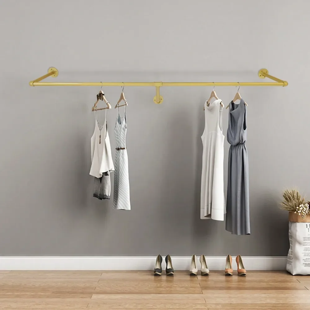 

Mounted Clothing Rack, Clothing Rack For Hanging Clothes, Industrial Pipe Garment Rack4711.8inchOther Hangers Racks Back To Sch