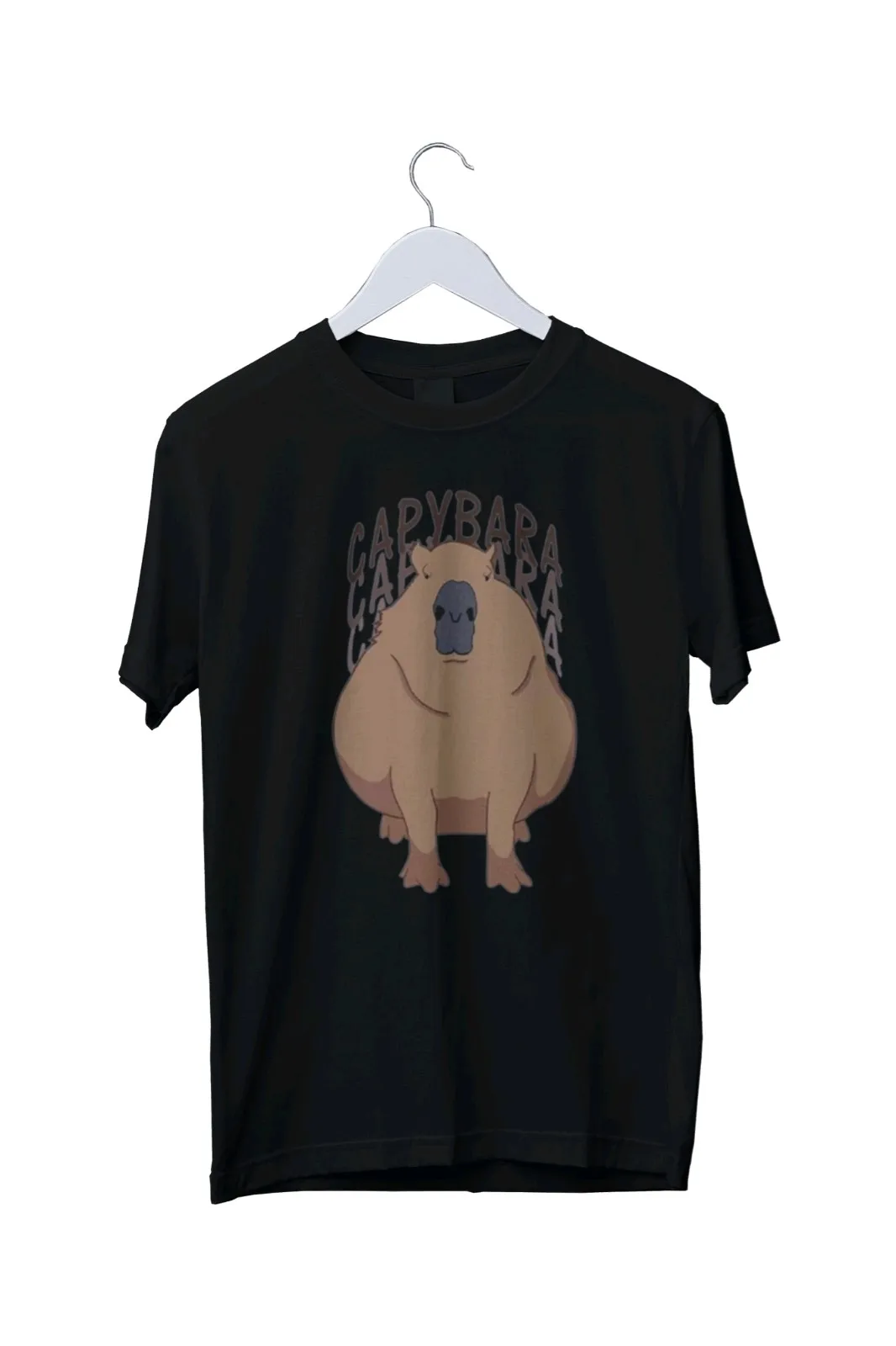 Brown text Capybara T-shirt Graphic Print T-Shirt S M L XL 2 3 4 XL