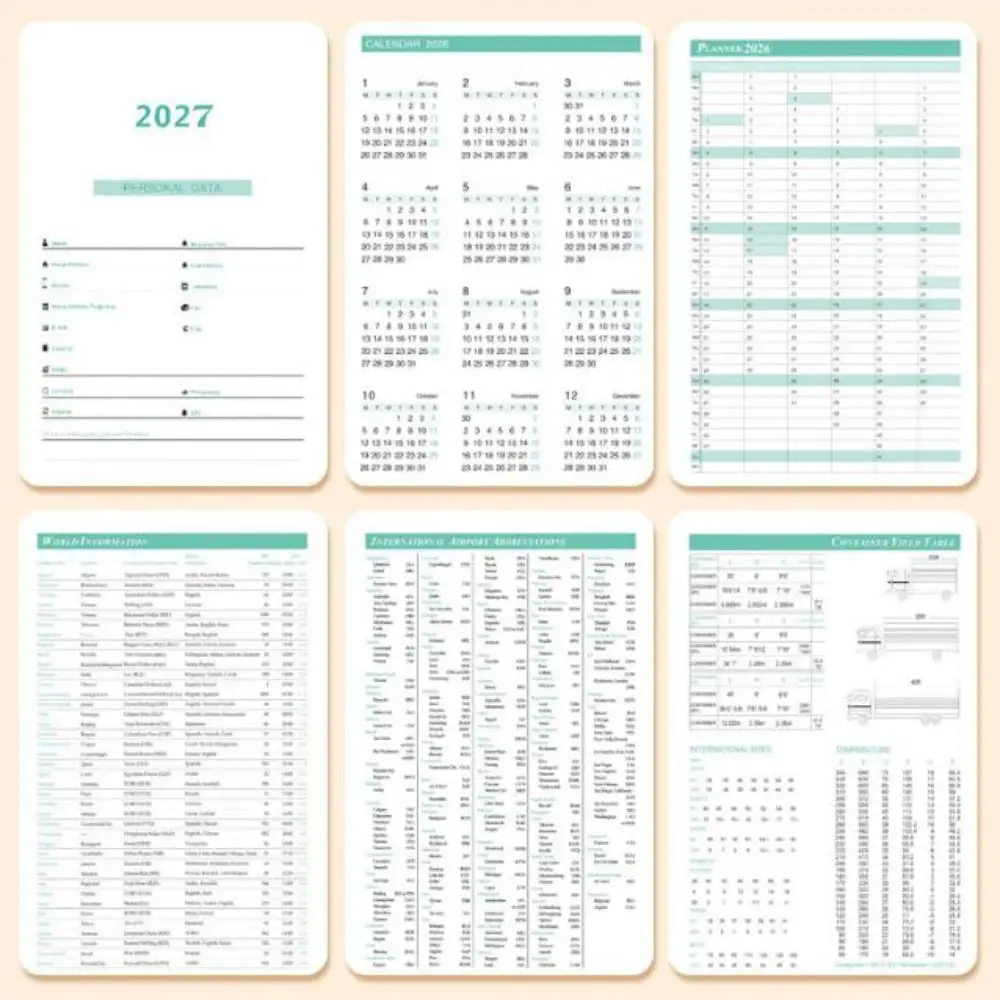 English 2027 Schedule Planner Notepad 12 Months Wear-resistant To-do List Notebook Efficiency Leather Cover Diary Writing Pads - view 5