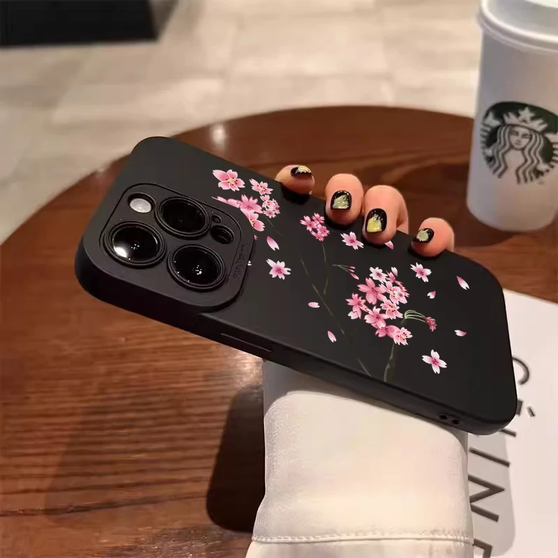 สําหรับ Redmi หมายเหตุ 14 กรณี Redmi 14C Red Cherry Blossom รูปแบบสําหรับ Xiaomi Redmi หมายเหตุ 12 13 11 Pro PLUS 12S 11S 13C ฝาครอบ