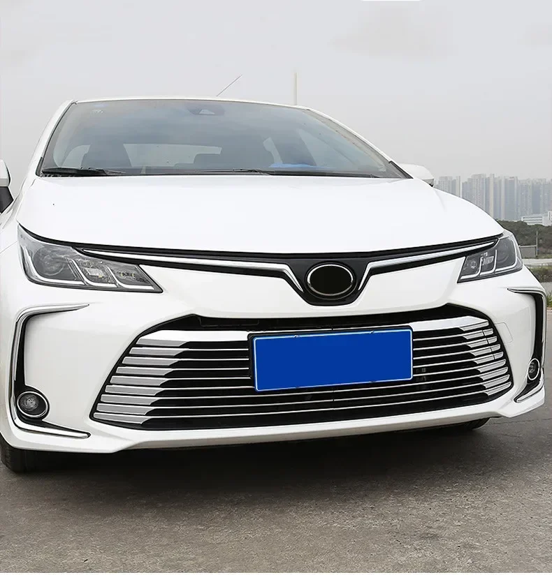 

Для Toyota Corolla 2019 2020 2021 крышка автомобиля бампер двигатель из нержавеющей стали хромированная отделка Передняя Нижняя решетка гриль решетка капоты