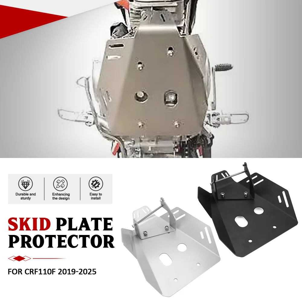 

For Honda CRF 110F CRF110F 2019-2020-2021-2022-2023-2024-2025 Motorcycle CNC Aluminum Engine Skidplate Cover Guard Protector