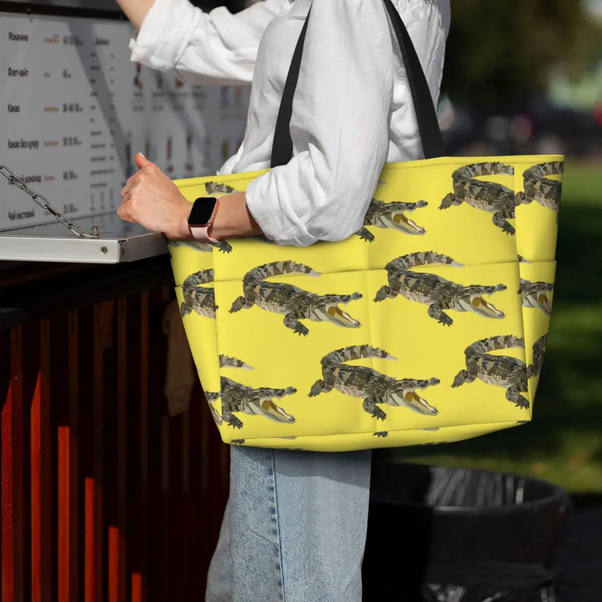 C Is For Crocodile Beach Tote Bag Deporte Gimnasio Yoga Duffle Bolso grande Bolsa de viaje para mujer Bolsa de fitness