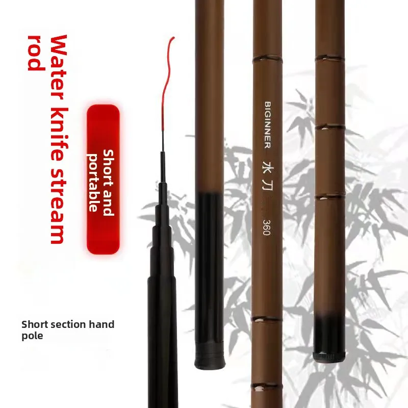Fiberglass Stream Fishing Rod Telescopic Portable Multi Section Pole Extra-Fast Action River Length Options M Freshw