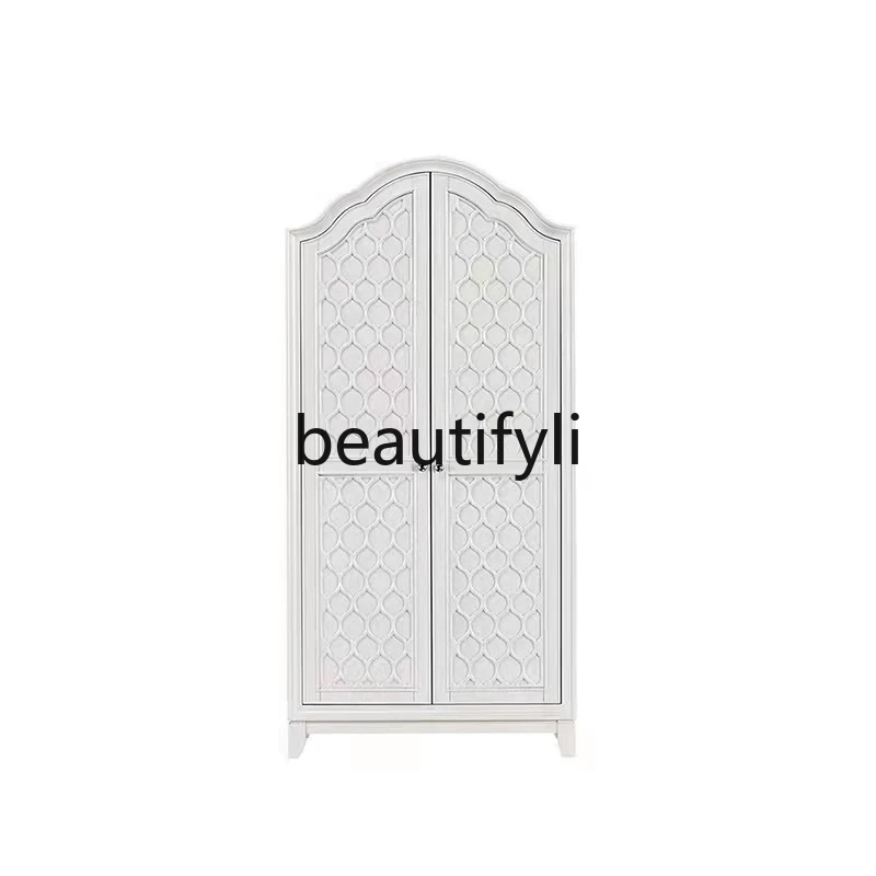 

American new simple solid wood wardrobe fashion wardrobe light luxury bedroom storage cabinet locker customization