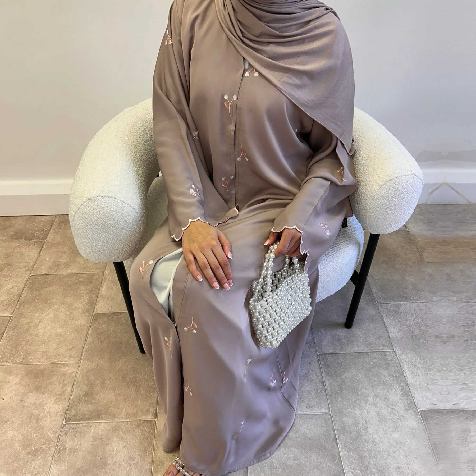 

Кимоно с цветочной вышивкой, Абая для мусульманского Дубая, роскошный кардиган, Саудовские женские абайи с хиджабом, марокканский кафтан, мусульманский халат