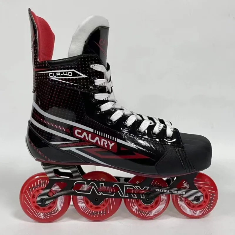 

CALARY Roller Hockey Inline Skates Shoes for Kids Adults High Ankle Strengthen Aggressive Skating Sneaker Good Grip EU 29-46